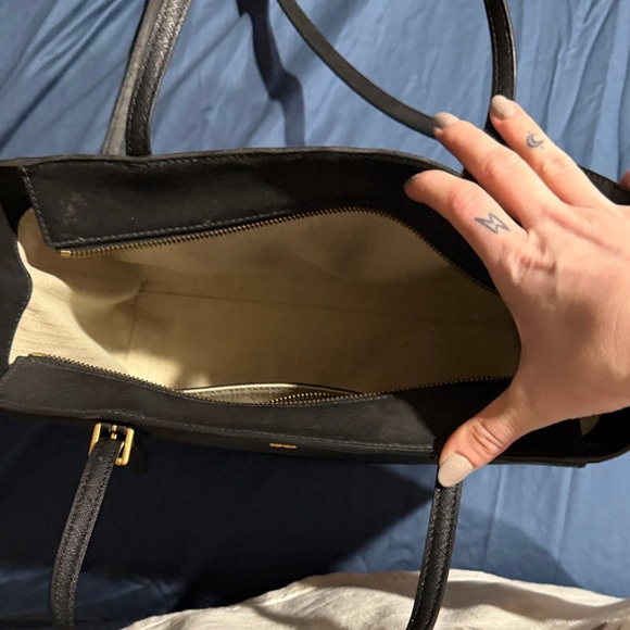 Tory Burch Black Saffiano Leather Tote - Picture 3 of 5